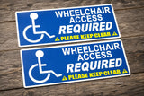 x2 Handicap Wheelchair Access Vehicle Disabled Window Parking Decal Sticker 6"