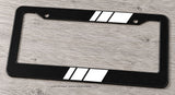 White Sport Racing Stripe JDM Racing Model V01 Black License Plate Frame