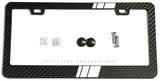 White Sport Stripe Racing Style Carbon Fiber License Plate Frame
