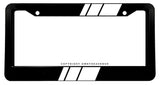 White Sport Racing Stripe JDM Racing Model V01 Black License Plate Frame