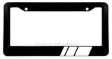 White Sport Racing Stripe Drifting Model V001A Black License Plate Frame - OwnTheAvenue