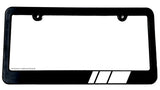 White Sport Racing Stripe Drifting Slim Style Black License Plate Frame - OwnTheAvenue