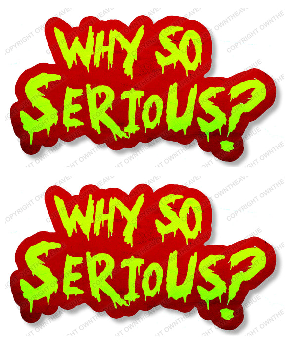 2Pcs Why So Serious Joker Vintage Style Distressed Decal Stickers 4