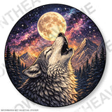 Howling Wolf Moon Stars Galaxy Nature Vinyl Sticker Decal 3.5" - OwnTheAvenue