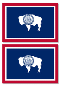 x2 Wyoming WY State Flag Car Truck Window Bumper Laptop Sticker Decals 3.7"