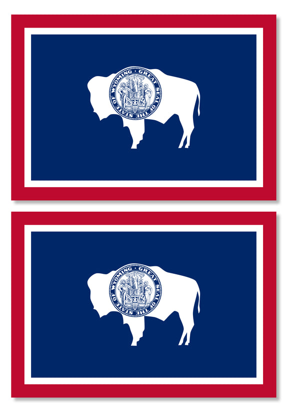 x2 Wyoming WY State Flag Car Truck Window Bumper Laptop Sticker Decals 3.7