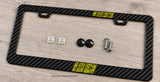 Yellow Topographic Topography Sport Stripe Carbon Fiber License Plate Frame