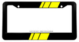 Yellow Sport Racing Stripe JDM Racing Model V01 Black License Plate Frame
