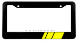 Yellow Sport Racing Stripe Drifting Model V001A Black License Plate Frame - OwnTheAvenue