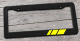 Yellow Sport Racing Stripe Drifting Model V001A Black License Plate Frame - OwnTheAvenue