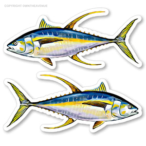 Yellowfin Tuna Fishing Boat Car Truck Camper Trailer Vinyl Sticker Decal 4" Each - OwnTheAvenue