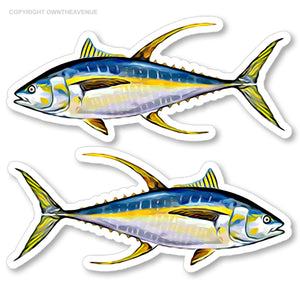 Yellowfin Tuna Fishing Boat Car Truck Camper Trailer Vinyl Sticker Decal 4" Each