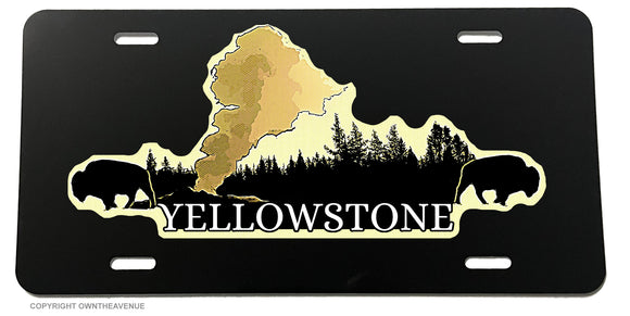 Yellowstone Souvenir Geiser Bison Car Truck License Plate Cover
