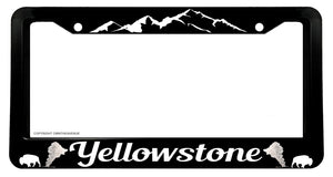 Yellowstone Souvenir Geiser Bison Car Truck License Plate Frame - OwnTheAvenue