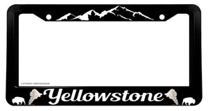 Yellowstone Souvenir Geiser Bison Car Truck License Plate Frame