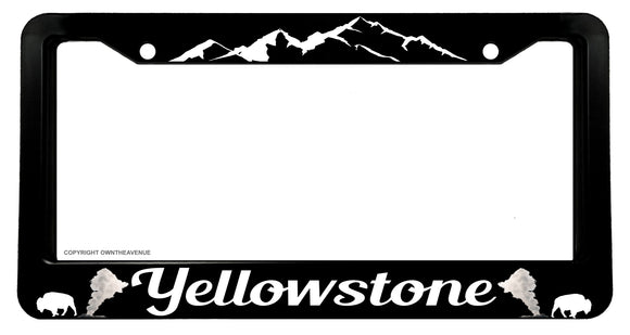 Yellowstone Souvenir Geiser Bison Car Truck License Plate Frame - OwnTheAvenue