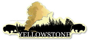 Yellowstone Souvenir Geiser Bison Car Truck Bumper Sticker Decal 5"