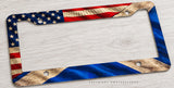 Scotland Scottish USA American Flag Rustic Style Model V01 Metal License Plate Frame