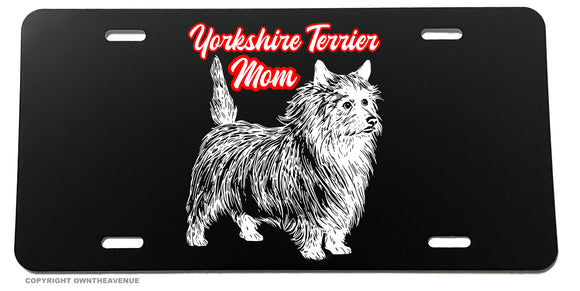Yorkshire Terrier Mom Puppy Dog Car Truck Auto License Plate