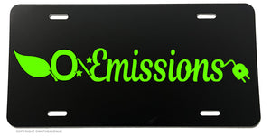 Zero Emissions Electric Car Vehicle EV Clean Energy V01 License Plate Cover