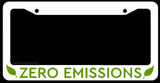 Zero Emissions Electric Car Vehicle EV Clean Energy V01 White License Plate Frame - OwnTheAvenue