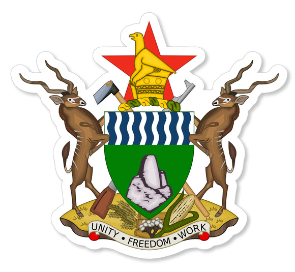 Zimbabwe Coat of Arms Car Truck Laptop Bumper Vinyl Sticker Decal 4