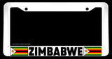 Zimbabwe World Country Flag White License Plate Frame - OwnTheAvenue