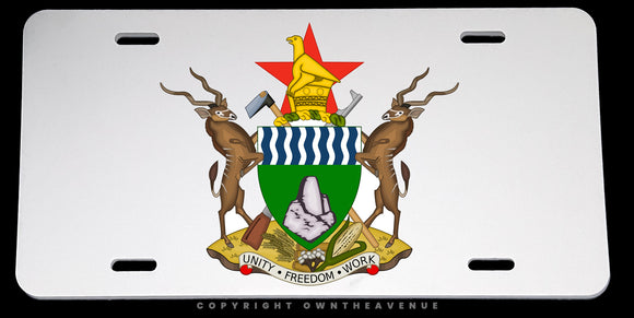 Zimbabwe Coat of Arms Auto Car Truck Metal License Plate - OwnTheAvenue