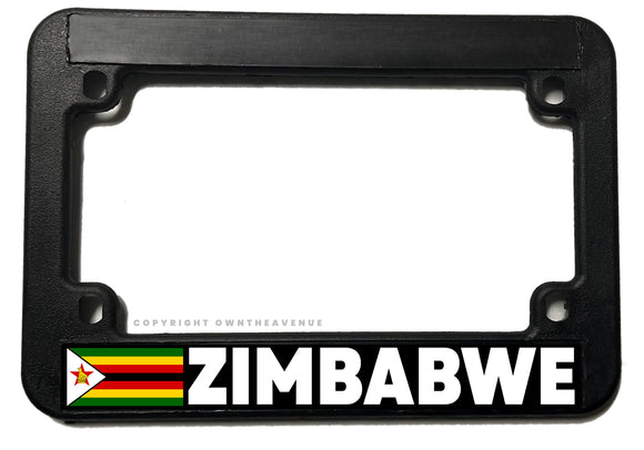 Zimbabwe World Country Flag Motorcycle V01 License Plate Frame - OwnTheAvenue