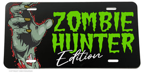 Zombie Hunter Zombies Funny Joke Gag Prank License Plate Cover V05 - OwnTheAvenue