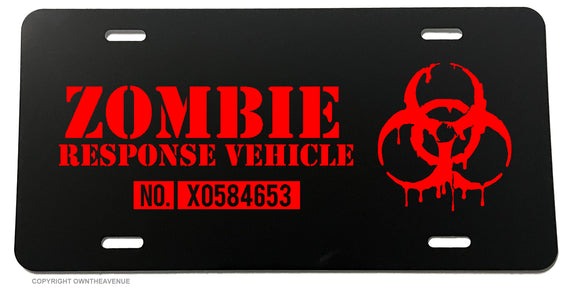 Zombie Response Vehicle Funny Joke Gag Prank License Plate Cover - OwnTheAvenue