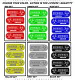 4Pcs Zombie Response Vehicle Set Sticker Decals 4" Left + Right Facing