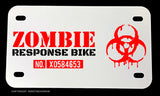 Zombie Response Funny Joke Humor Zombies Motorcycle Metal License Plate - OwnTheAvenue