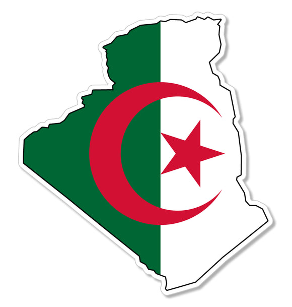 Algeria Algerian Flag Map Truck Car Window Bumper Laptop Vinyl Sticker Decal - OwnTheAvenue