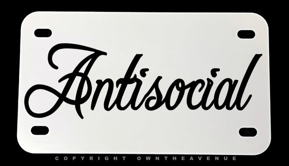 Antisocial Off Road Dirt Bike Racing Motorcycle Metal License Plate