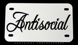 Antisocial Off Road Dirt Bike Racing Motorcycle Metal License Plate