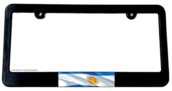 Argentina World Country Flag Wavey Style License Plate Frame - OwnTheAvenue