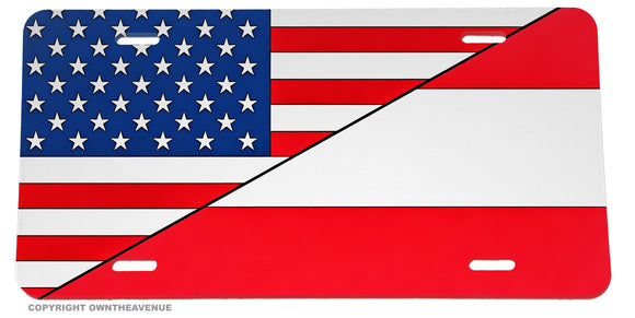 USA American Austria Flag Auto License Plate