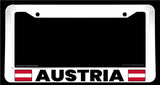Austria Austrian World Country Flag White V01 License Plate Frame - OwnTheAvenue