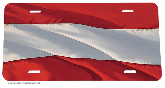 Austria World Wavey Flag Country Auto License Plate