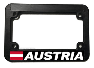 Austria World Flag  Country Motorcycle License Plate Frame
