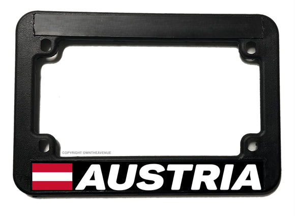 Austria World Flag  Country Motorcycle License Plate Frame