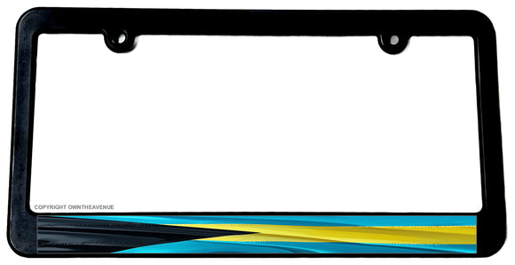 Bahamas World Country Flag Wavey Style License Plate Frame - OwnTheAvenue