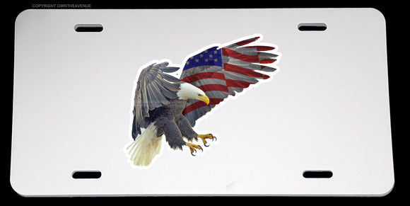 Bald Eagle USA America American Flag Pro Patriot License Plate Cover - OwnTheAvenue