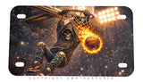 Basketball Flames Sports Motorcycle Metal License Plate