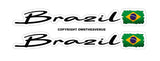 2Pcs Brazil Brazilian Vintage Style Flags Racing Vinyl Sticker Decals 5" - OwnTheAvenue