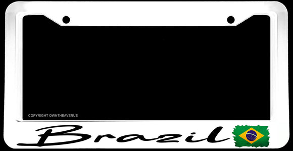 Brazil Brazilian Vintage Style Racing Drifting White License Plate Frame - OwnTheAvenue