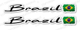 2Pcs Brazil Brazilian Vintage Style Flags Racing Vinyl Sticker Decals 5" - OwnTheAvenue