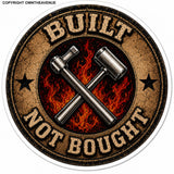 Built Not Bought Holographic Vinyl Decal Sticker 2 Pack