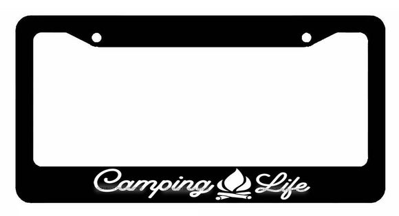 Camping Life Outdoors Hiking Woods Funny License Plate Frame